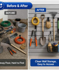 Heavy Duty Slatwall Hook Set 14 Pack For Garage Organization And Tool Storage used to organize tools and cords on wall