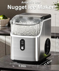 Countertop Nugget Ice Maker With Chewable Pellet Ice 34 lbs per 24 hours self cleaning stainless steel in kitchen setting