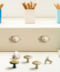 Drawer with modern knobs from 6 Pack Champagne Bronze Cabinet Backplate Set With 1.3 Inch Zinc Alloy Drawer Knobs And Screw Accent Oval Backplates