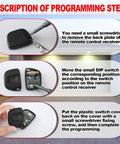 Three Pack Garage Door Opener Remote Compatible With Multicode 300MHz 10 Dip Switch 3089 Keychain Batteries Setup Guide