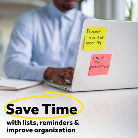 Pop-up sticky note dispenser with one 50-sheet canary yellow 3 in x 3 in pad, black base and clear lid desktop holder for office use