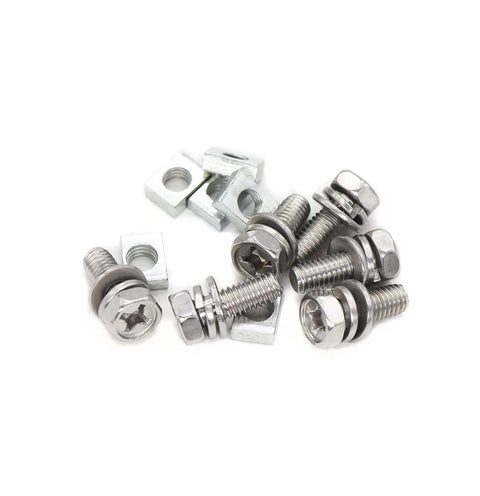 20 Pack M6 X 10mm Battery Terminal Screws In 304 Stainless Steel for motorcycle batteries, coarse thread, 10mm hex heads shown