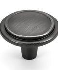 Vintage Pewter Kitchen Cabinet Knobs Set 25 Pack One And A Quarter Inch Ring Style Drawer Knobs For Dresser Cabinets Antique Pulls To Upgrade Your Home Decor Dope Hardware, close-up view of a pewter ring-style knob.