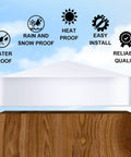 24 Pack Pyramid White PVC Vinyl Post Top Caps For Vinyl Fence Posts 5x5 Inch Weatherproof Deck And Fence Post Covers displayed
