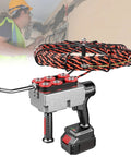 Heavy Duty Cordless Wall Wiring Machine Featuring Robust Brushless Motor For Lightning Fast Pipe Stringing Operations Across Contractor Jobsites Zero Drama, with cable and rubber wheels.