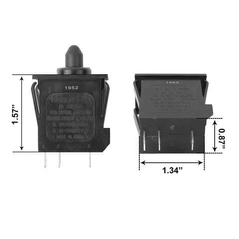 Plunger Type Accelerator Foot Switch Replacement Part 00801 2039 For Power Wheels Kids Ride On Cars Ford F150 Raptor Wrangler Dune Racer SUV Black Easy Fit, 1.57 x 1.34 x 0.87 in
