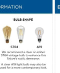 Bulb and dimming information for Latrobe Collection 1-Light Clear Glass Coastal Pendant Light with E26 base and dimmable feature.