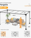 10x13 Foot Gray Outdoor Pergola Kit With Pretreated Wood Brackets And Expansion Screws No Brainer Install, view on deck