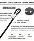 10 Pack 5mm Vinyl Coated Stainless Steel Wire Cable With Loops 12 Inch Lanyard Lock Security Chain For Outdoor Gates Black