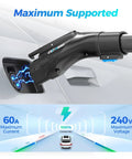 Tesla To J1772 Charger Adapter With Security Lock For High Power 48A 250V Fast Charging Plug inserted into EV socket