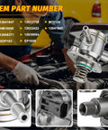 High Pressure Fuel Pump With Gasket And Bolts For Buick LaCrosse Regal Verano 2.4L Malibu Equinox Captiva Sport GMC Terrain 2010 To 2017 Replacement Part GDP103 EP1028 HM10008 Direct Fit, shown with installation details and OEM part numbers.