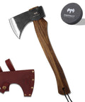 15.7 Inch Camping Hatchet With Beech Handle, Hand Forged Axe For Wood Chopping Splitting And Carving, Bushcraft Survival Tool