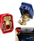 Two Pack Quick Release Battery Clamps For Cars Trucks And SUVs, Easy Snap On Quick Disconnect Terminals, Universal Copper Galvanized Battery Clamp Set In Blue And Red
