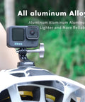 GoPro mounted on helmet using 2 Pack Tool Free High Torque Thumb T Type Screws For GoPro Hero 13 12 11 10 9 8 7 DJI Action 5 4 3 And Insta360 Ace Pro 2 All Metal Aluminum Alloy Mount Accessories Silver Easy Lock Quick Fix No Tools Needed, outdoor setting