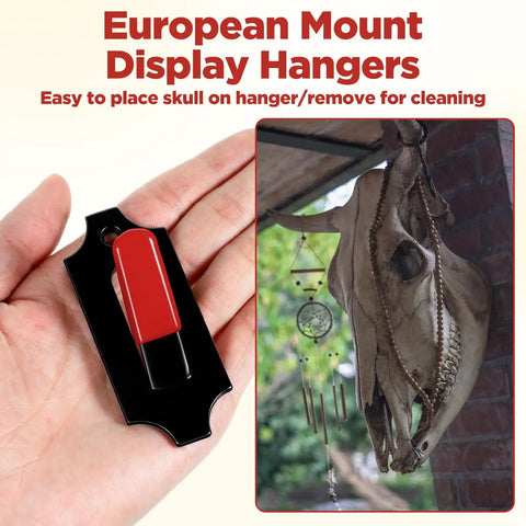 12 Pack European Deer Skull Mount Hangers Heavy Duty Iron Wall Brackets With Silicone Protector Dope Cinder Block Wall Hangers For Indoor Outdoor Decor 20 Lb Capacity Skull Hook Design, iron hanger with silicone pad and mounted deer skull