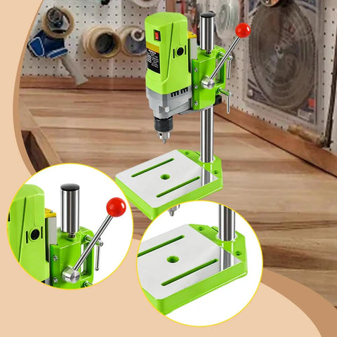Gitohoni Mini Milling Machine Precision Table Top Electric Drill Press And Micro Rotary Tool For Craftwork, compact benchtop design shown with metal construction.