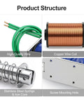 24V DC Linear Actuator Solenoid With 10mm Stroke And 5N Force Open Frame Electromagnet For DIY Projects Reliable And Compact Motion Control For Robotics And Automation Easy Mount And High Performance, copper coil, wire, spring and mounting hole