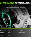 Alternator Replacement For Toyota Camry 2004 2005 2006 Highlander 2004-2007 Solara 2004-2008 And Scion TC 2005-2010 With 2.4L L4 Engine