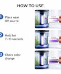 4 In 1 UV Test Card For UV Lamps And Systems, Fast 7 To 10 Second Verification, Works Across UV A B C D Spectrum, Clear Visual Feedback, Reusable Up To 5000 Tests, Durable Tool For Quick UV Performance Checks in aquarium UV lamp use