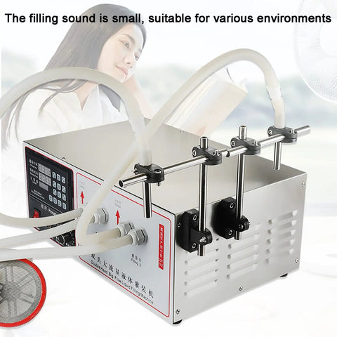 High Performance Double Head Peristaltic Pump Liquid Filling Machine With Digital Screen, ideal for small batch cosmetic filling.
