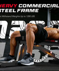Beefy 1200 Pound Capacity Weight Bench With Leg Extension And Curl, Preacher Curl Attachment, Bench3000 Max in use demonstration
