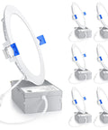Six Pack Slick Ultra Slim Canless Wafer Led Recessed Lights displaying 6 inch panels with blue clips and wiring for easy ceiling install.