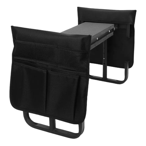 Height Adjustable Garden Kneeler Seat With Foldable Bench, Dual Tool Pouches, Non Slip Feet, Heavy Duty Durable Stool