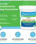 Heavy Duty Water Based White Wood Grain Filler Gel For Cabinets, 16 Oz container highlighting deep penetration features.
