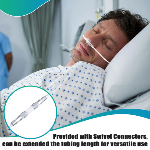 Anglechic 10-pack adult oxygen nasal cannula with swivel connectors and 7ft soft tubing in hospital setting