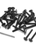 30 Pack Flat Head Socket Cap Screws For Furniture 1/4-20 X 2 Inch Black Allen Bolts Fully Threaded Countersunk Joint Connectors