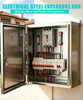 Heavy Duty Solid 304 Stainless Steel Electrical Enclosure Box 12x10x6 Inches Wall Mount Waterproof Junction Panel with opened lid