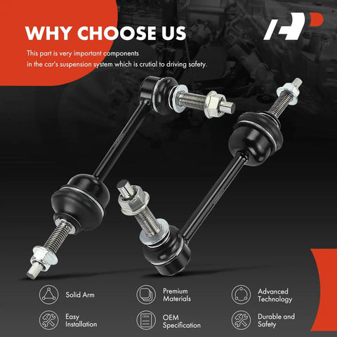 2 Front Sway Bar Links Stabilizer Kit For Ram 1500 2019 2024 Bolt On Upgrade With Durable Front Stabilizer Links Display