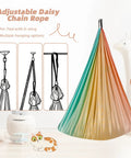 Heavy Duty Straight Up Smooth Sensory Swing For Kids And Adults Indoor Outdoor Cuddle Hammock Chair with adjustable daisy chain rope.