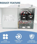 RV Automatic Transfer Switch 240VAC 50A 70A Neutral Pre Wired For Shore Power To Generator Or Inverter Emergency Backup Power Switch For RVs Boats And Big Power Equipment, metal housing open