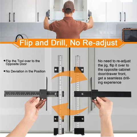 Pro Grade All Metal Cabinet Hardware Jig For No Nonsense DIY Friendly Quick Handle And Knob Install Adjustable Template demo
