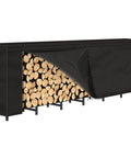 8Ft Firewood Rack With Cover For Outdoor Wood Storage Heavy Duty Beefy Steel Construction Weather Resistant Adjustable Log Stacker Stand Large Capacity Waterproof Wood Holder For Porch Deck Or Backyard