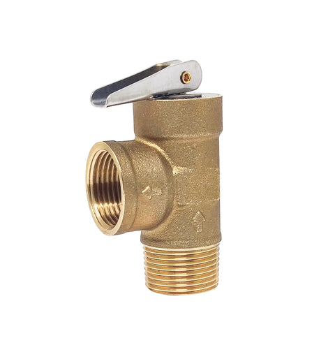 Three Quarter Inch IPS Isolator Tankless Water Heater Service Valve Kit brass pressure relief valve, FNPT to FNPT threads