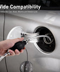 Slick Flexible Fuel Primer Bulb With Dual Check Valve in use at car fuel tank, showcasing manual pump functionality.