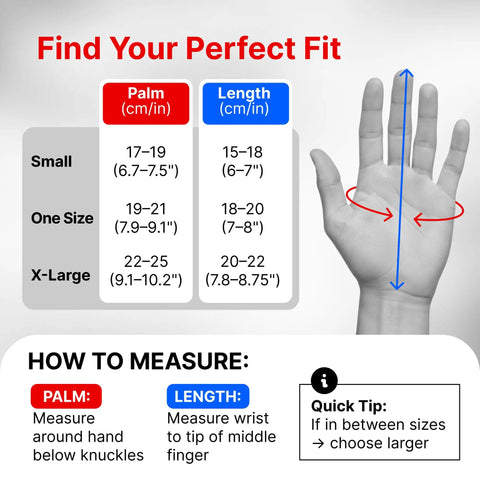Find Your Perfect Fit guide for 932F Extreme Heat Resistant Oven Gloves With Fingers For Grilling And Cookin In The Kitchen, size chart and measurement instructions.