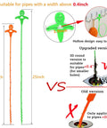 Flexible 3D Drain Snake With Soft Barbed Wand For Hair And Debris Removal In Kitchen Sink, Shower, And Bath Drains, 20 Inch And 25 Inch Length, Works On Pipes Over 0.4 Inches, Upgraded Version With Bendable Design, comparison of upgraded and old versions in diagram