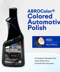 ABROColor automotive polish bottle and packaging detail showing 16 oz size and color enhancement features.