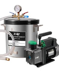 PB Motor Tech 3-Gallon stainless vacuum chamber kit with gauge, hoses and 4.5 CFM pump