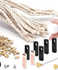 Universal Lighter Repair Kit Stuffed With Top Shelf Flint Stones Fresh Cotton Wicks And Heavy Duty Striker Wheels For Rock Solid Fire Sparks On The Go components including cotton wicks and metal parts.