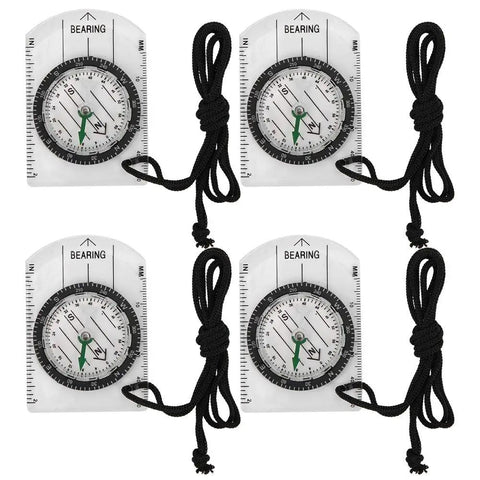 4 Pack Map Scale Acrylic Outdoor Navigation Tools For Hiking And Camping Survival With Hanging Rope And Carry Buckle