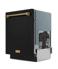 Heavy Duty 24 Inch Dishwasher Sharp Black Bronze Finish displayed from the side, showcasing front door and handle.