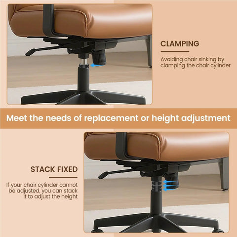 Badass Heavy Duty Steel Shaft Collar 4 Piece Kit That Fixes Saggy Office Chair Seats Stops The Droop Without New Cylinders Necessary Solid Metal Save Fix For Wobbly Gaming Chairs At Office Desk Setup Super Strong Construction Keeps It Solid. Clamp on office chair cylinder with stacked steel collars