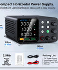 DC Bench Power Supply 0 to 30V 0 to 10A Pro Grade Regulated Lab Power Supply with 4 Digit LED Display and Memory Presets