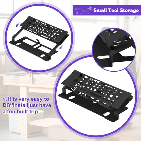 Space Saving Desktop Screwdriver Storage Rack And Iron Tool Organizer Holder for home office and workshop, angle view
