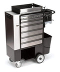 Heavy Duty Utility Cart With Rolling Storage Organizer For Maintenance Crews Includes Power Drill But No Hand Tools Industrial Grade Mobile Workhorse For Shop Floor And Warehouse Pros, featuring a steel frame and multiple drawers.