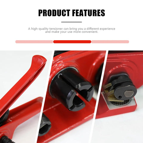 Rock Solid Heavy Duty Banding Strapping Tensioner And Cutter Tool Manual Windlass features aluminum body and cutter blade for efficient use.